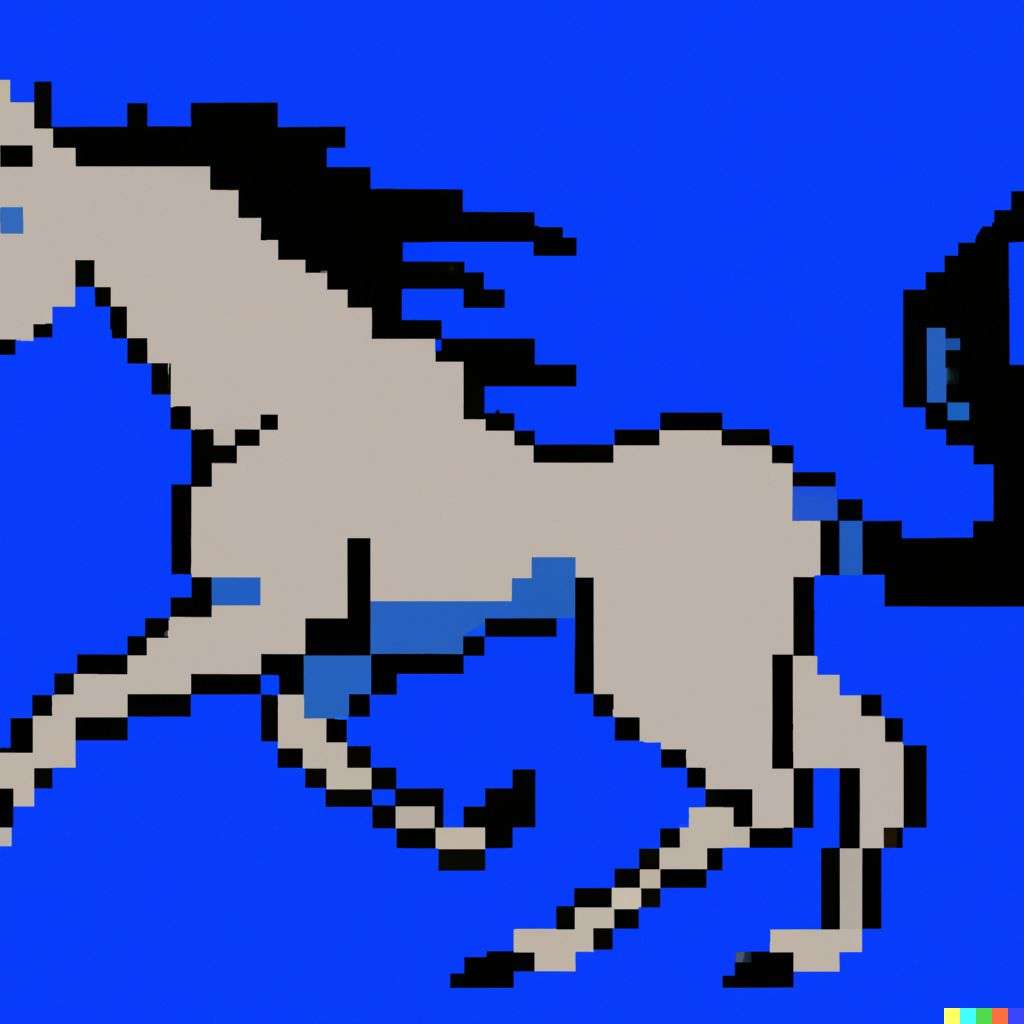 a horse, old computer game graphics